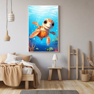 Blue Sea Turtle Painting